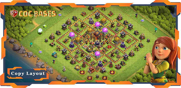 Top Farming Base TH10 with Link, Hybrid, Anti Everything Layout - Clash of Clans (42)